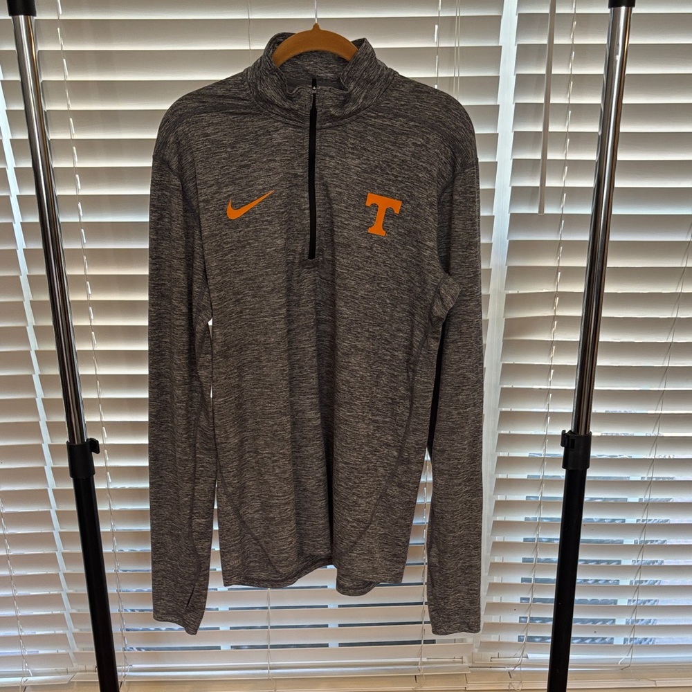 Nike Heathered Gray Pullover with Orange Details